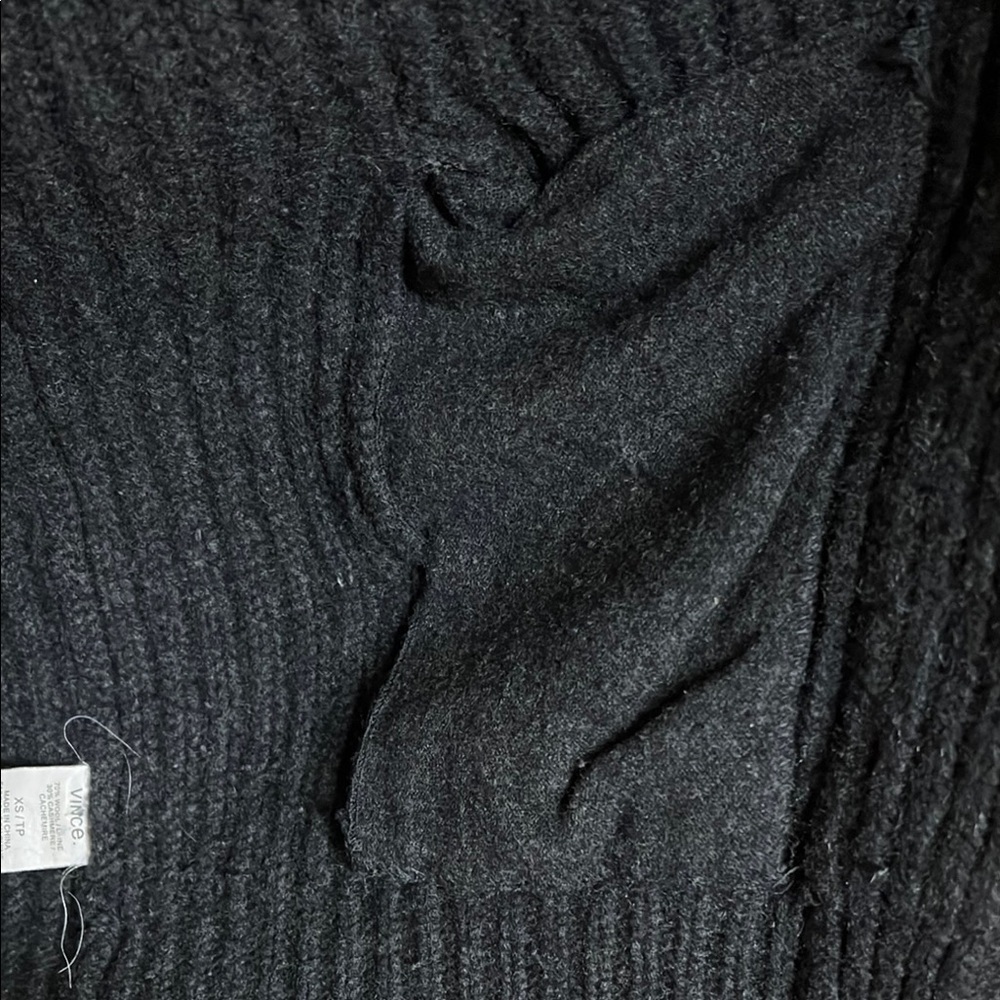 Vince. Cashmere and wool blend chunky charcoal gray cardigan with pockets XS - Picture 7 of 9